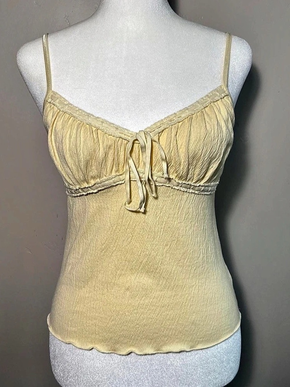 Brandy Melville Yellow Ruched Camisole Like New